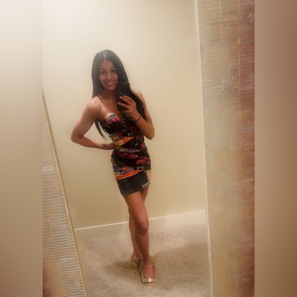 Roberto Cavalli Couture XS strapless rouched mini dress $5k retail!
